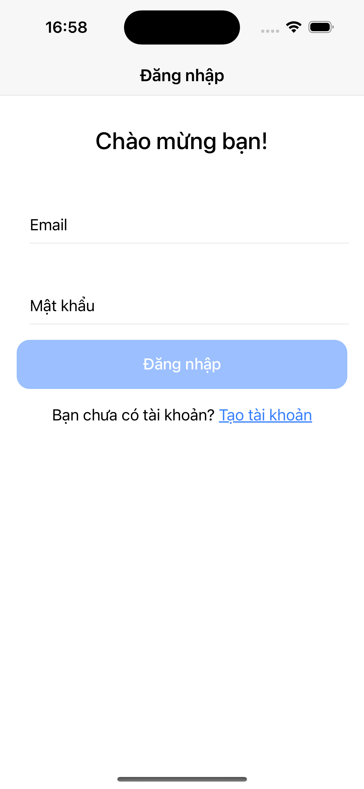 Màn hình đăng nhập