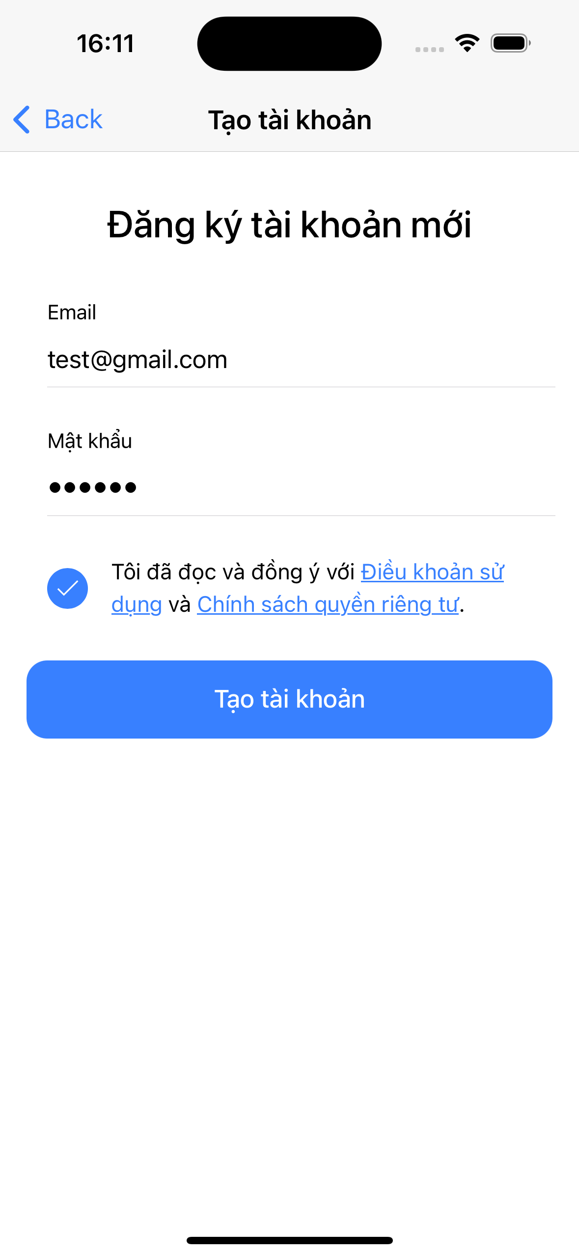 Đăng ký tài khoản