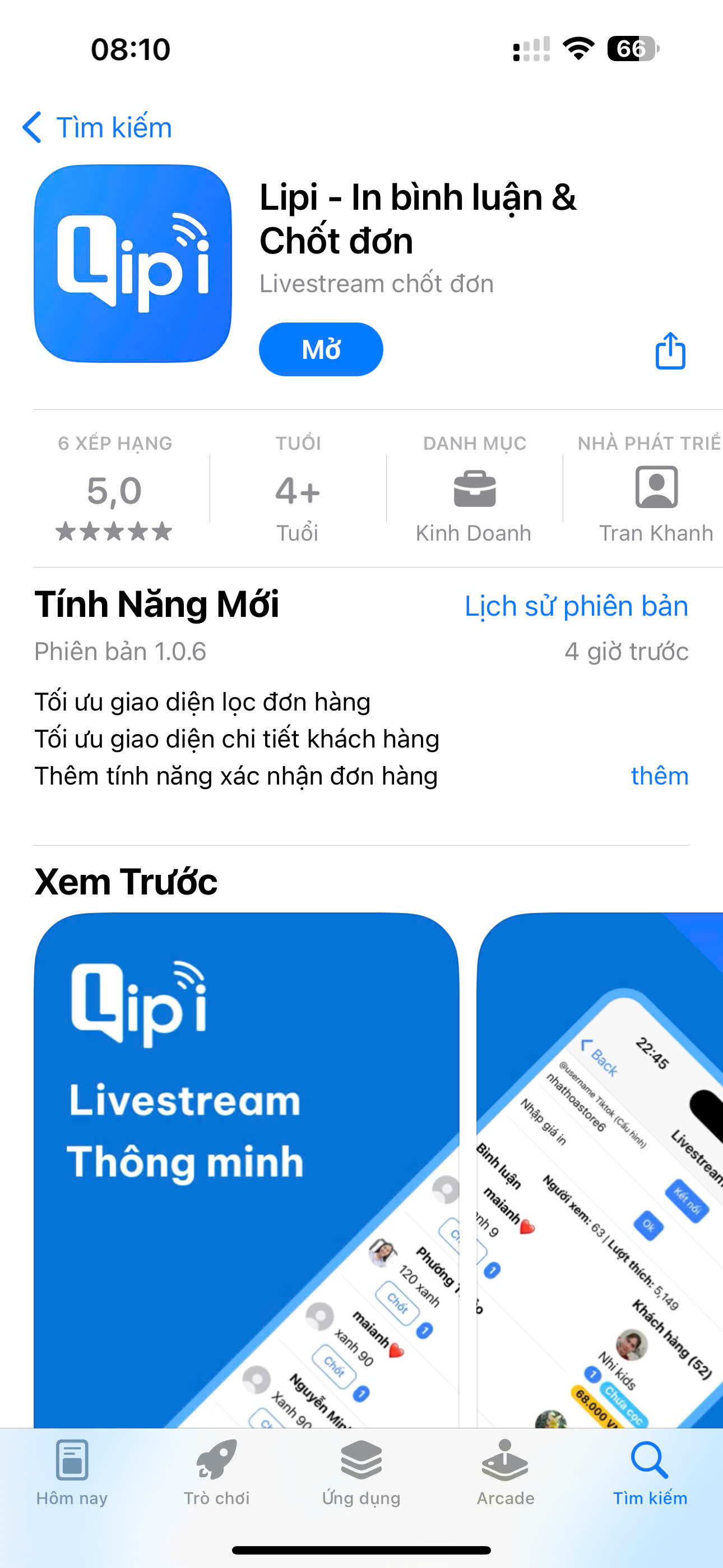 Tìm ứng dụng Lipi